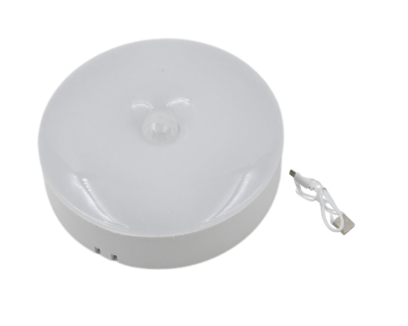 8 LED round motion sensor light, ideal for closets and hallways.