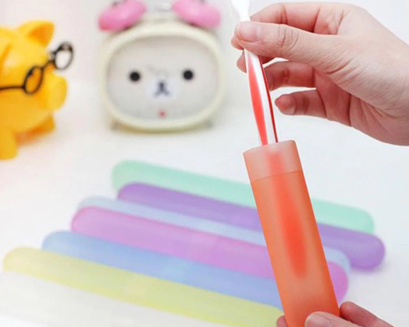 Travel-friendly anti-bacterial toothbrush covers, 6 pieces