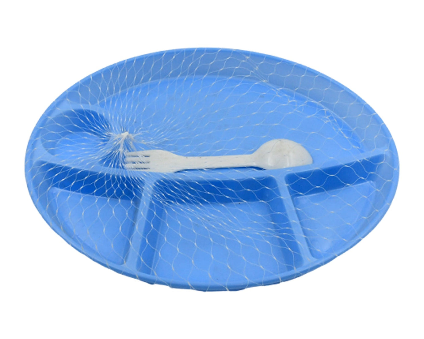 Plastic Food Plates / Biodegradable 5 Compartment Plate With Spoon for Food Snacks / Nuts / Desserts Plates for Kids, Reusable Plates for Outdoor, Camping, BPA-free (1 Pc)