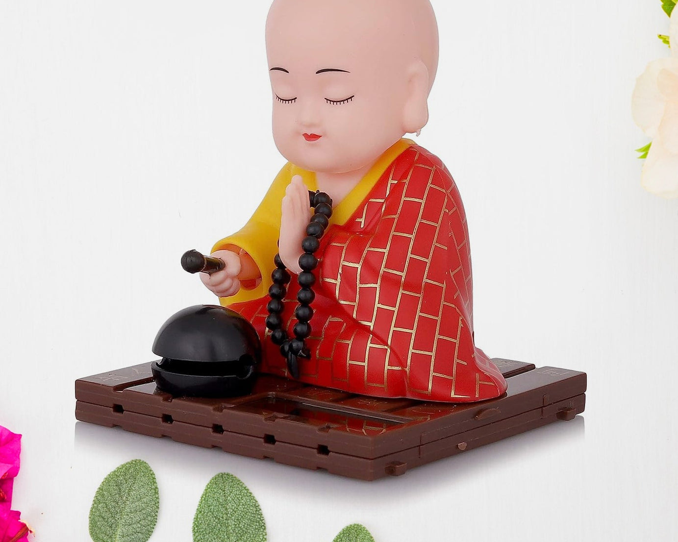 Solar Powered Sitting Buddha Statue,  Moving Head and Hand (1 Pc / Medium)