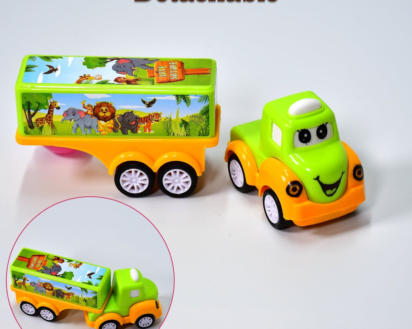 Small green and yellow truck toy for toddlers
