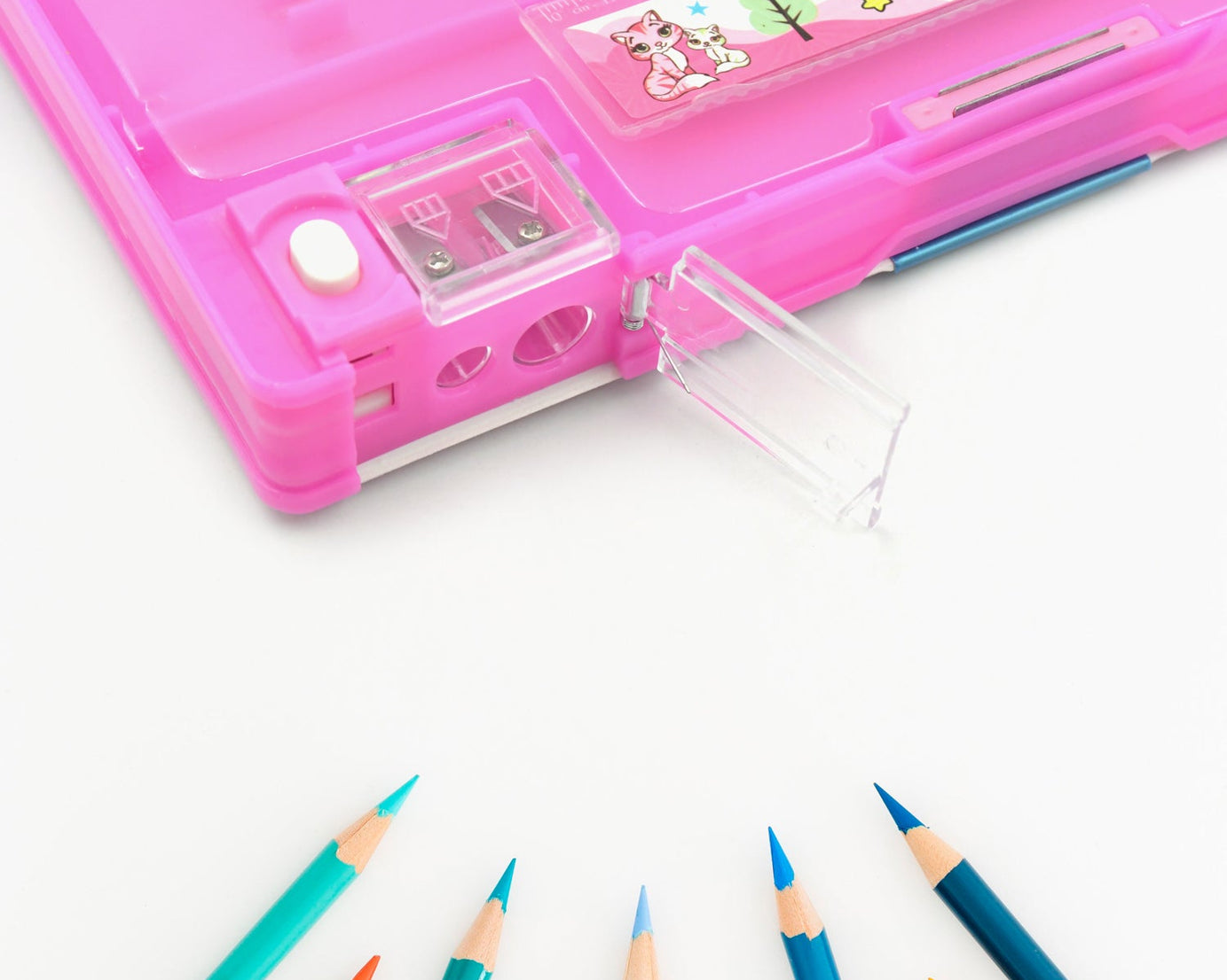 Printed Pencil Case for Kids (1 Pc): Multi-Compartment, Compass Box