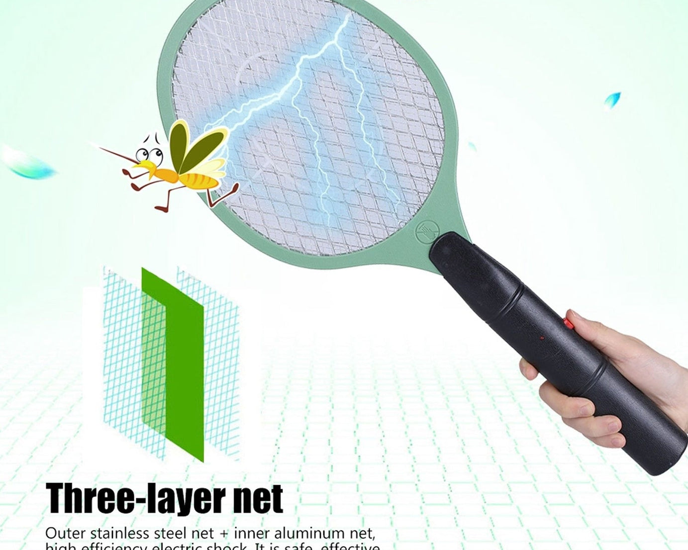 Rechargeable electric mosquito killer racket