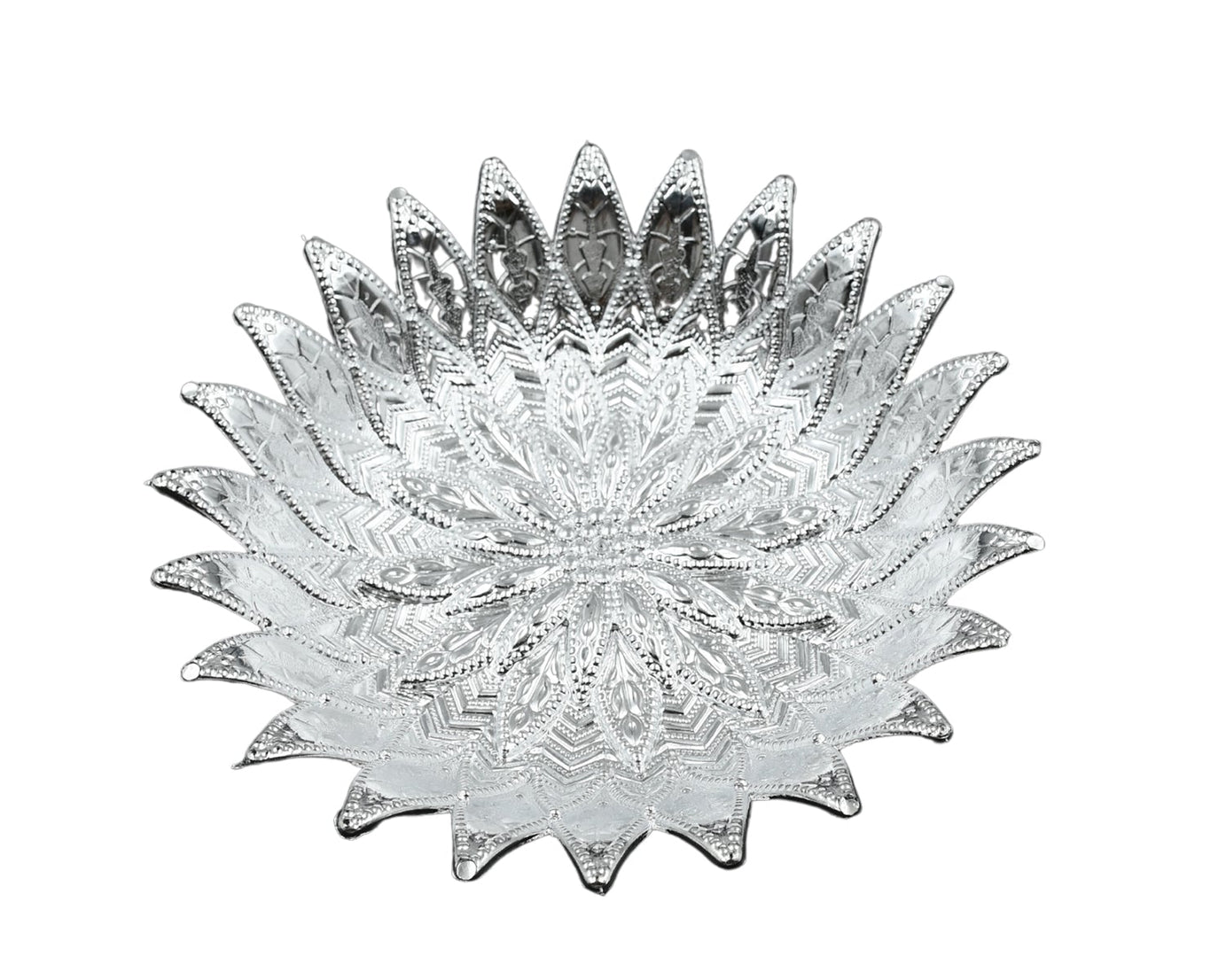 Traditional Design Serving Tray, Plastic Silver Finish Serving Tray, Multipurpose Tray, Decorative Tray, Mukhwas Serving Tray (1 Pc )