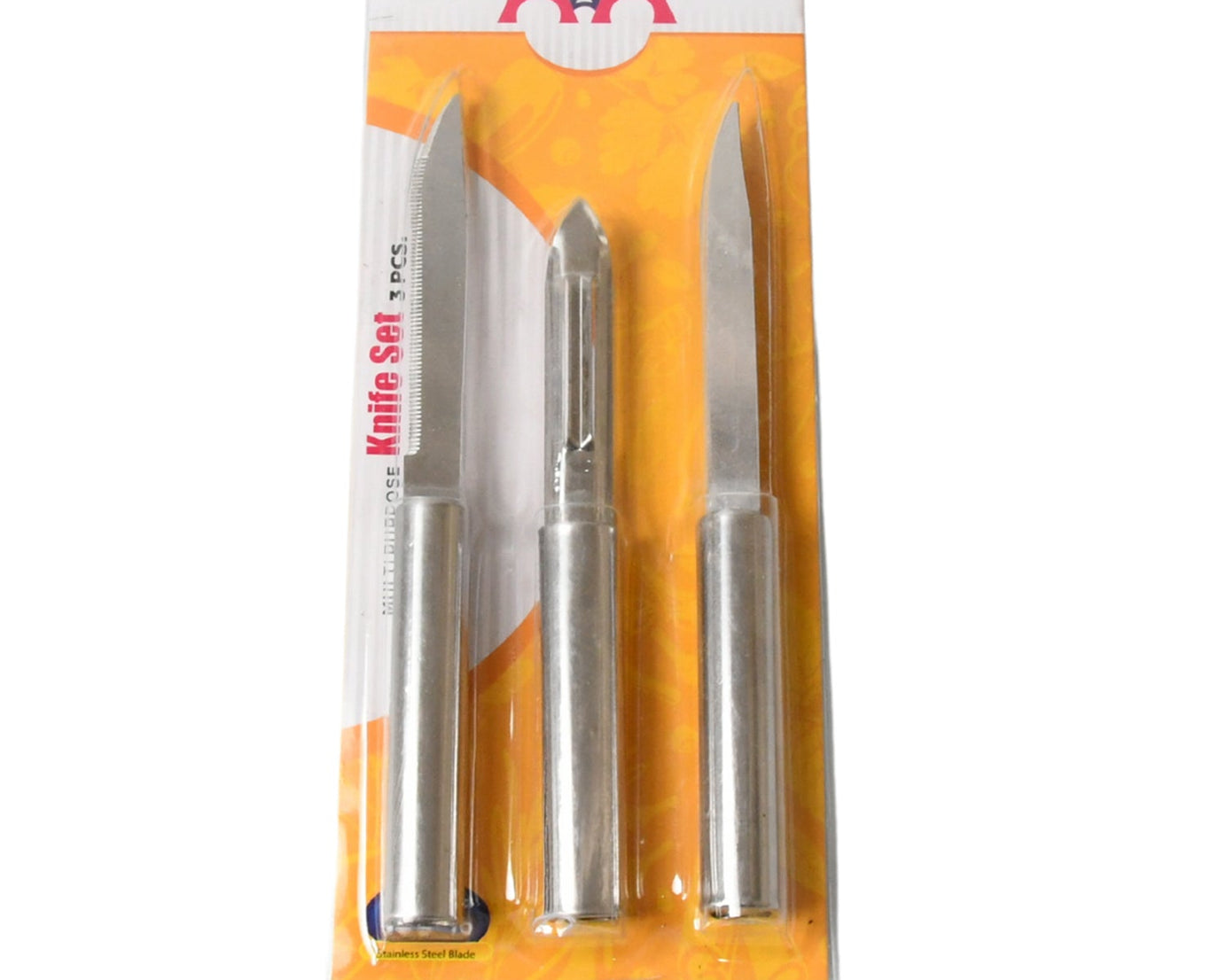 Stainless Steel Multipurpose Sharp Cutting Knife with Non-Slip Handle for Fruit, Meat and Vegetable Chopping (Pack Of 3)