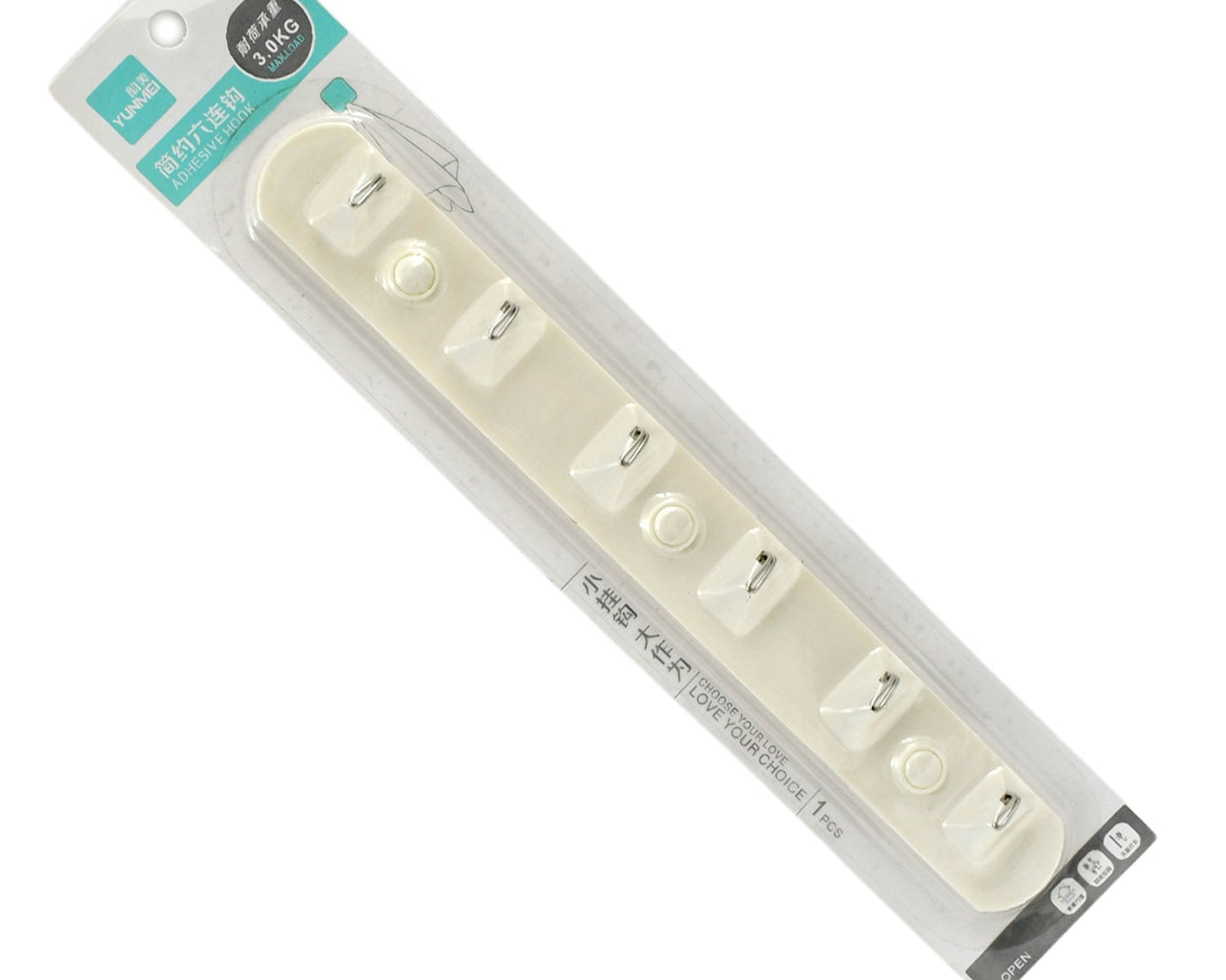 4041 Multipurpose hangers, Wall Door Hooks Rail for Hanging Clothes for Hanging Hook Rack Rail, Extra Long Coat Hanger Wall Mount for Clothes, Jacket, Hats, 6 Hook