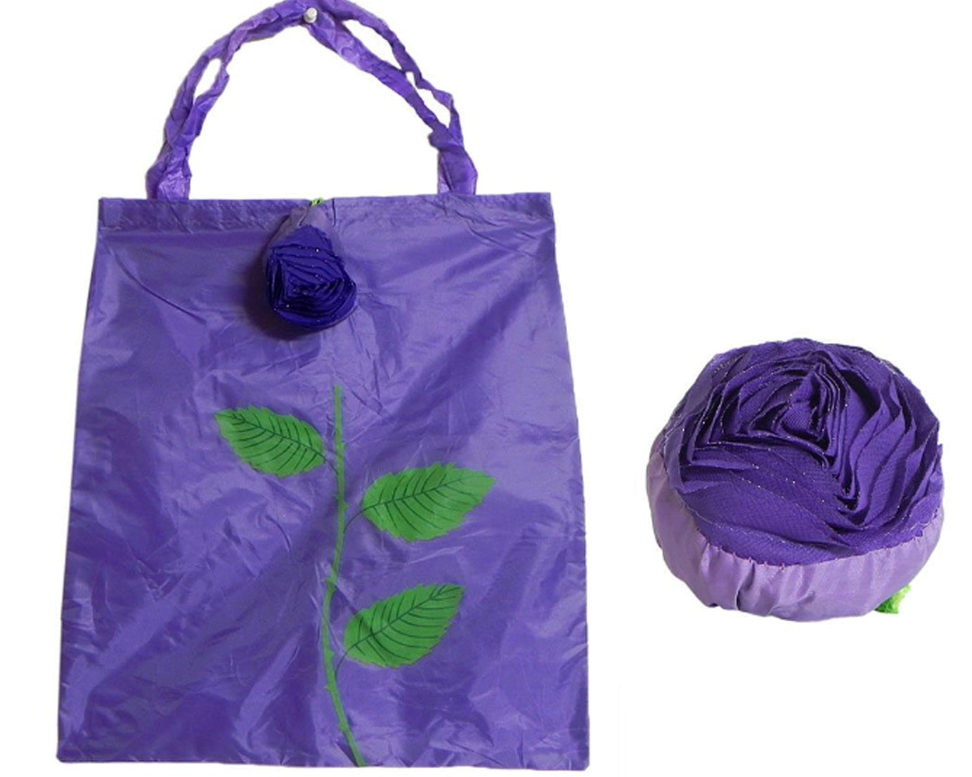 Foldable Nylon Shopping Bag (Rose Design): Reusable, Eco-Friendly (1 Pc)