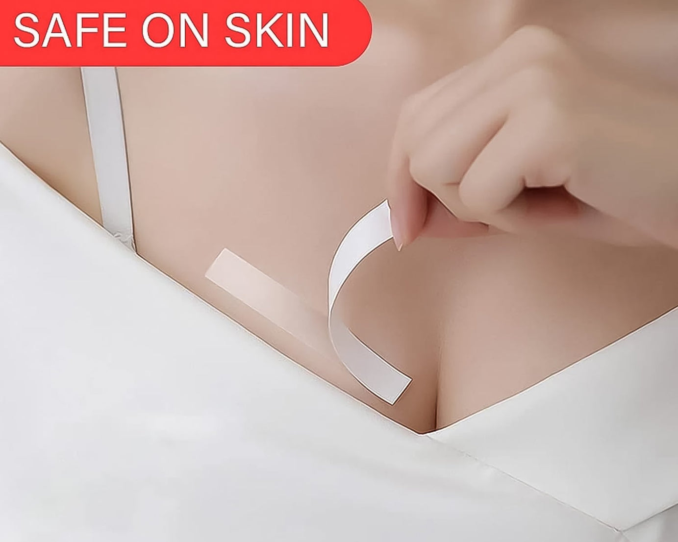 Waterproof Anti-Skid, Disposable Double Sided 10 Adhesive Transparent Clear Medical Tape for Lingerie (10 Pcs Set)