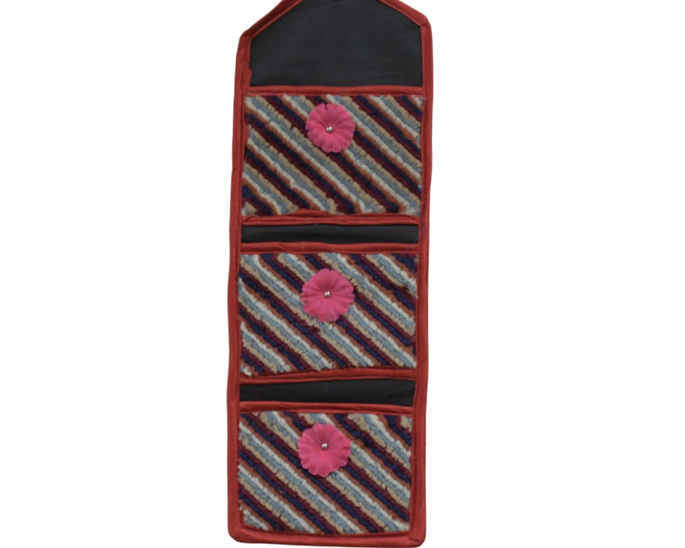 8867 Foldable Hanging Organizer 3 Compartment, Pocket Organiser, Document Holder Wall Hanging Letter Holder with 3 Pockets | Magazine/Paper Holder, Foldable Hanging Organizer