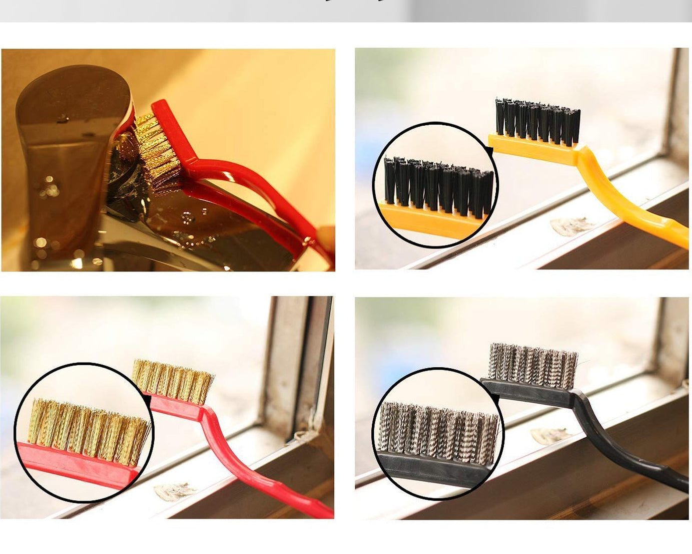 3-Piece Mini Wire Brush Set: Tackle Tough Cleaning Jobs (Multi-Material)