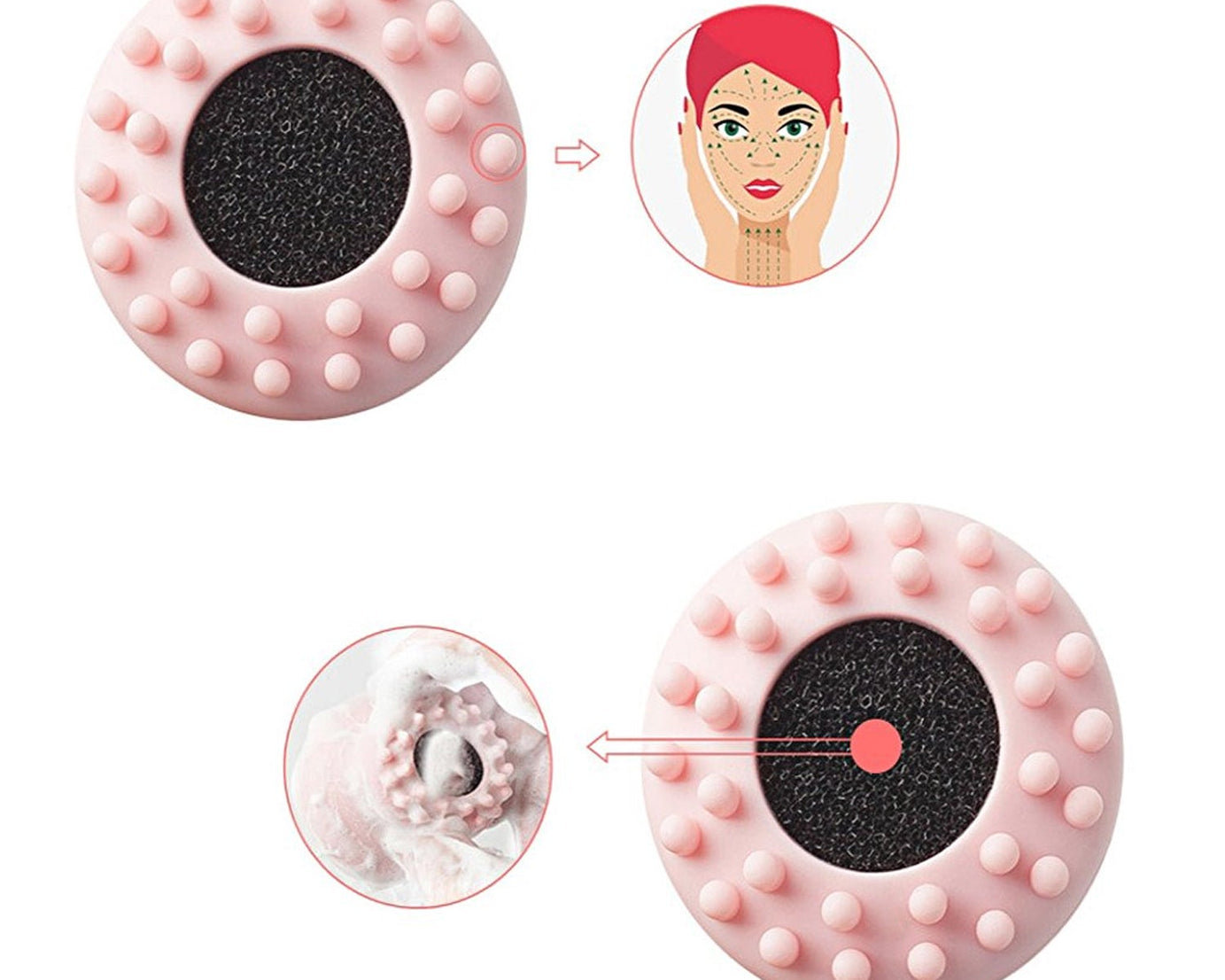 Facial Cleansing Brushes, Cute Octopus Shape Silicone Face Scrubber Massager Skincare Tool (1PC)