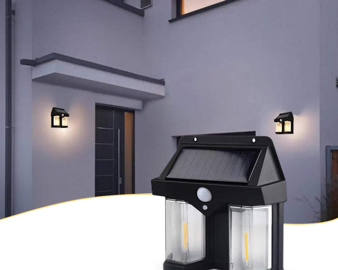Outdoor Solar Wall Lamp Outdoor Waterproof High Quality Lamp Induction Garden Lamp Garden Villa Night Lamp Double Lamp Light (1 Pc)