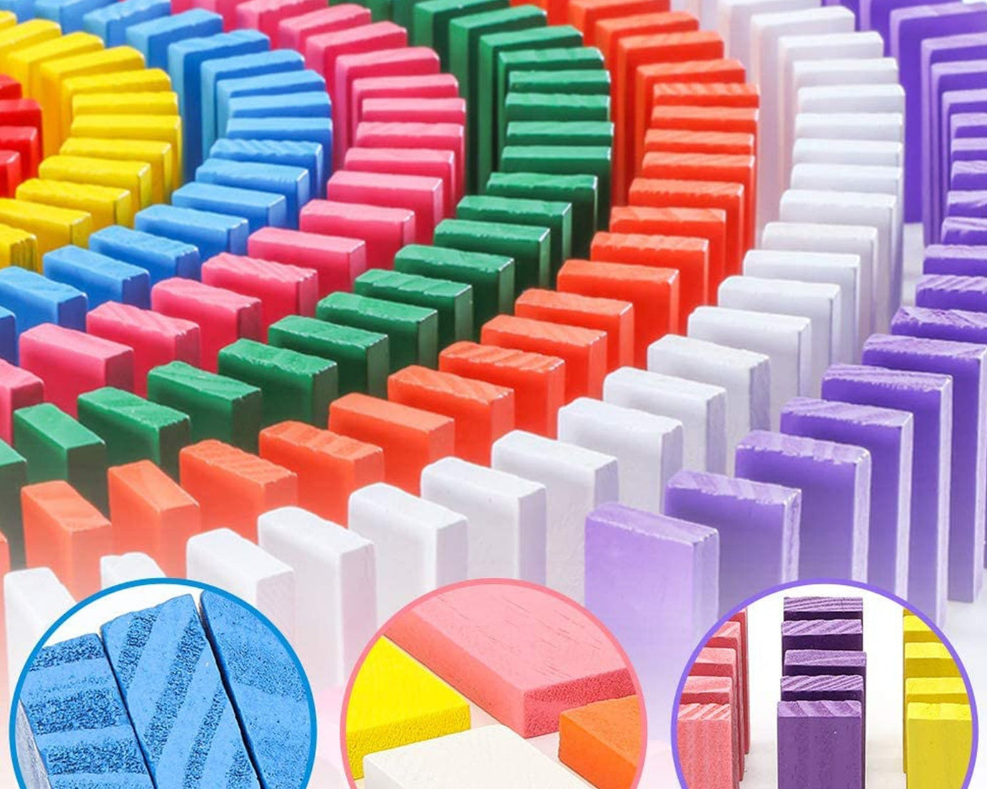 Domino blocks set ready for play