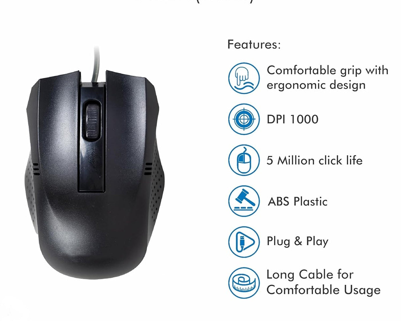 Computer / Laptop Wired Optical Mouse (1 Pc)
