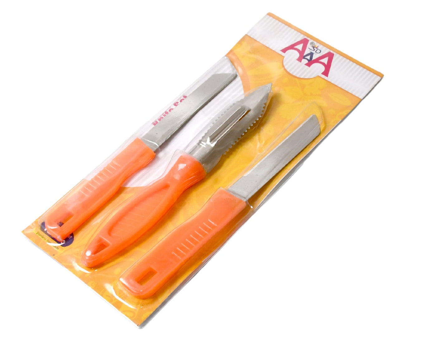 3in1 Multipurpose Stainless Steel Classic Kitchen Knife Set of 3 for Fruits and Vegetable Chopping / Cutting / Peeling, Kitchen Knife / Vegetable Peeler / Plain Knife