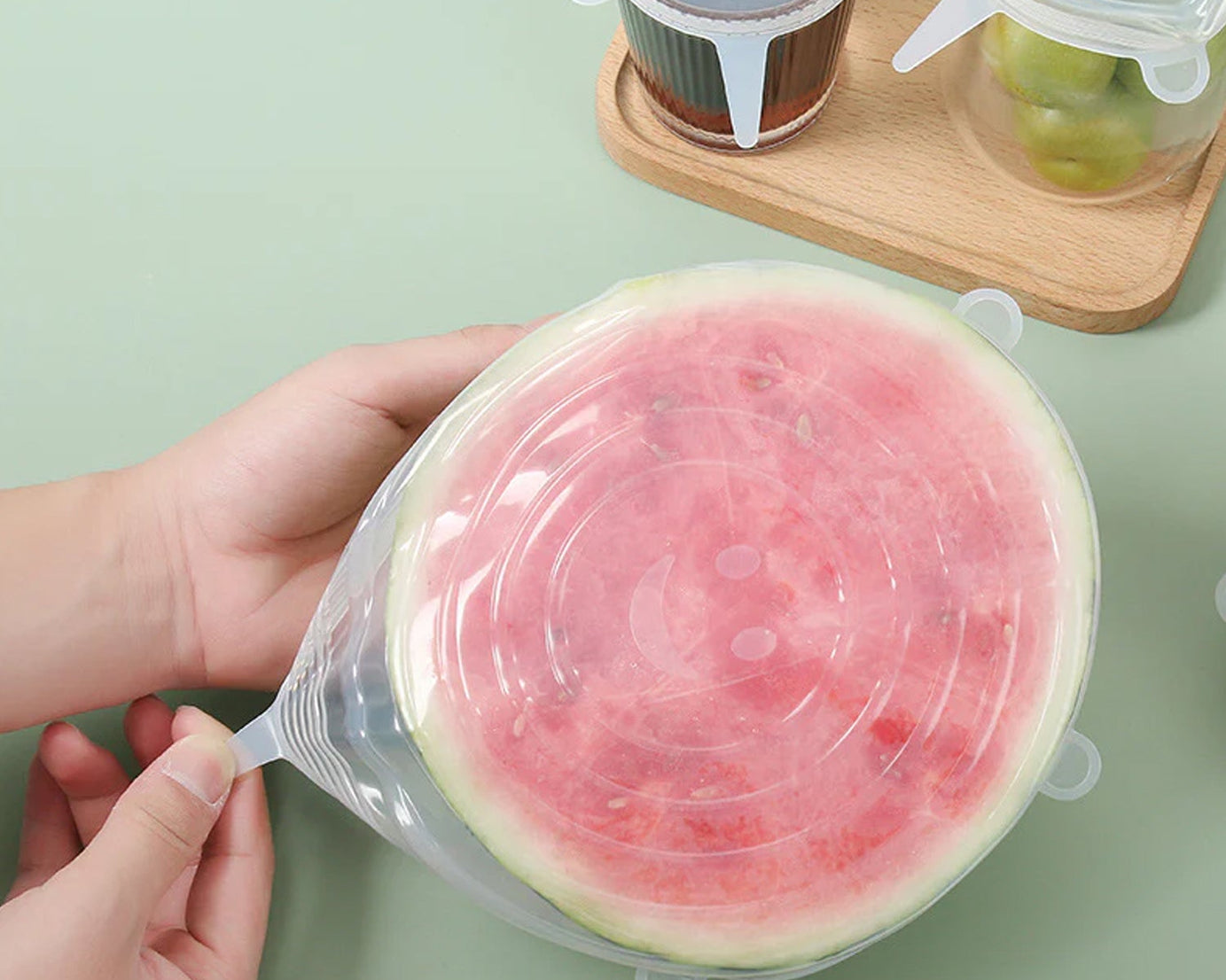 Silicone Stretch Lids, Food Cover For Freezer Microwave Oven Dishwasher Safe Fresh-Keeping Flexible Covers for Utensils, Dishes, Plates Jars, Cans, Mugs, Bowl Covers Food Safety Seal Lids (6 Pcs Set /95 Gm )