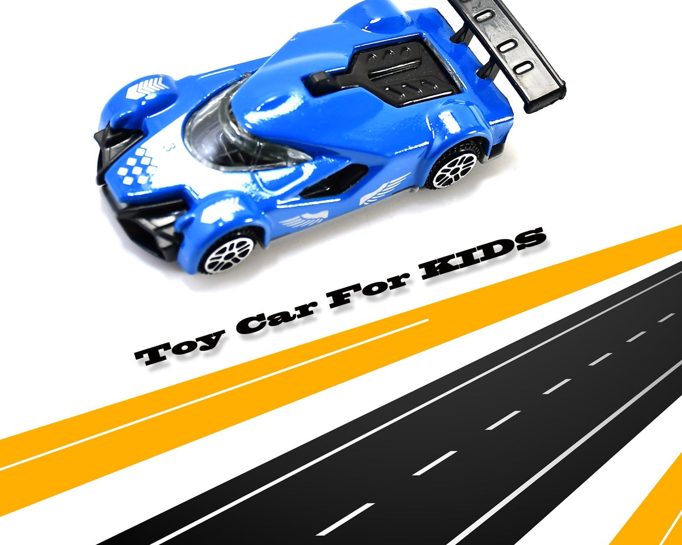 Metal die-cast toy car, street racer, detailed view