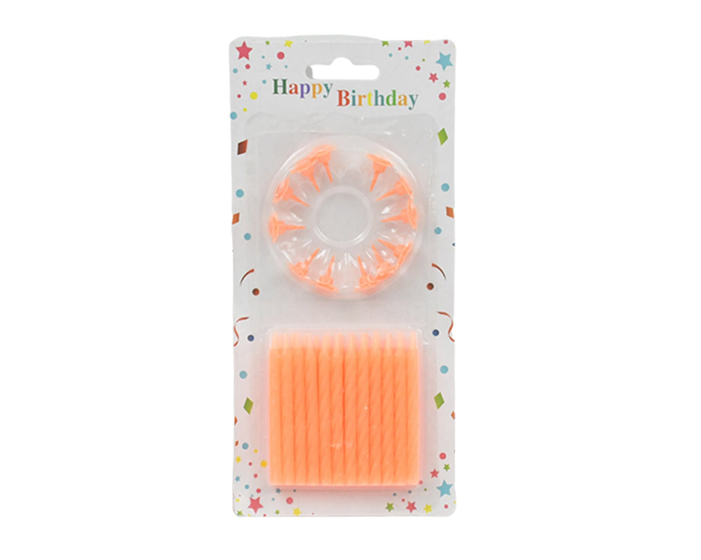 Pack of 24 candles for birthday parties.