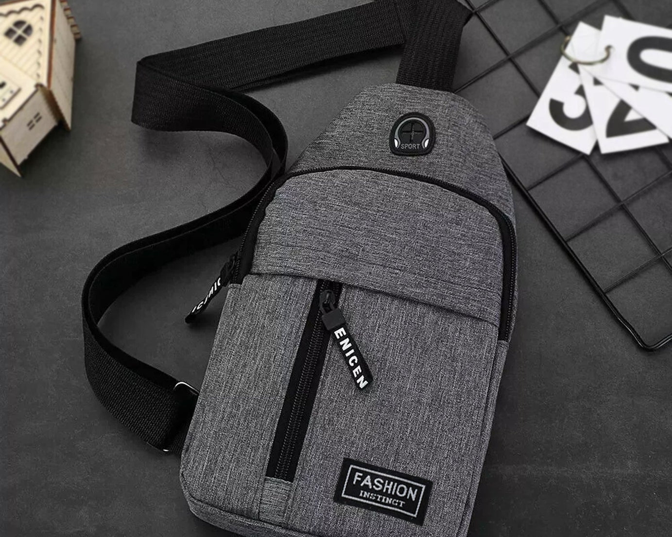 USB Charging & Earphone Hook Sling Shoulder Bags
