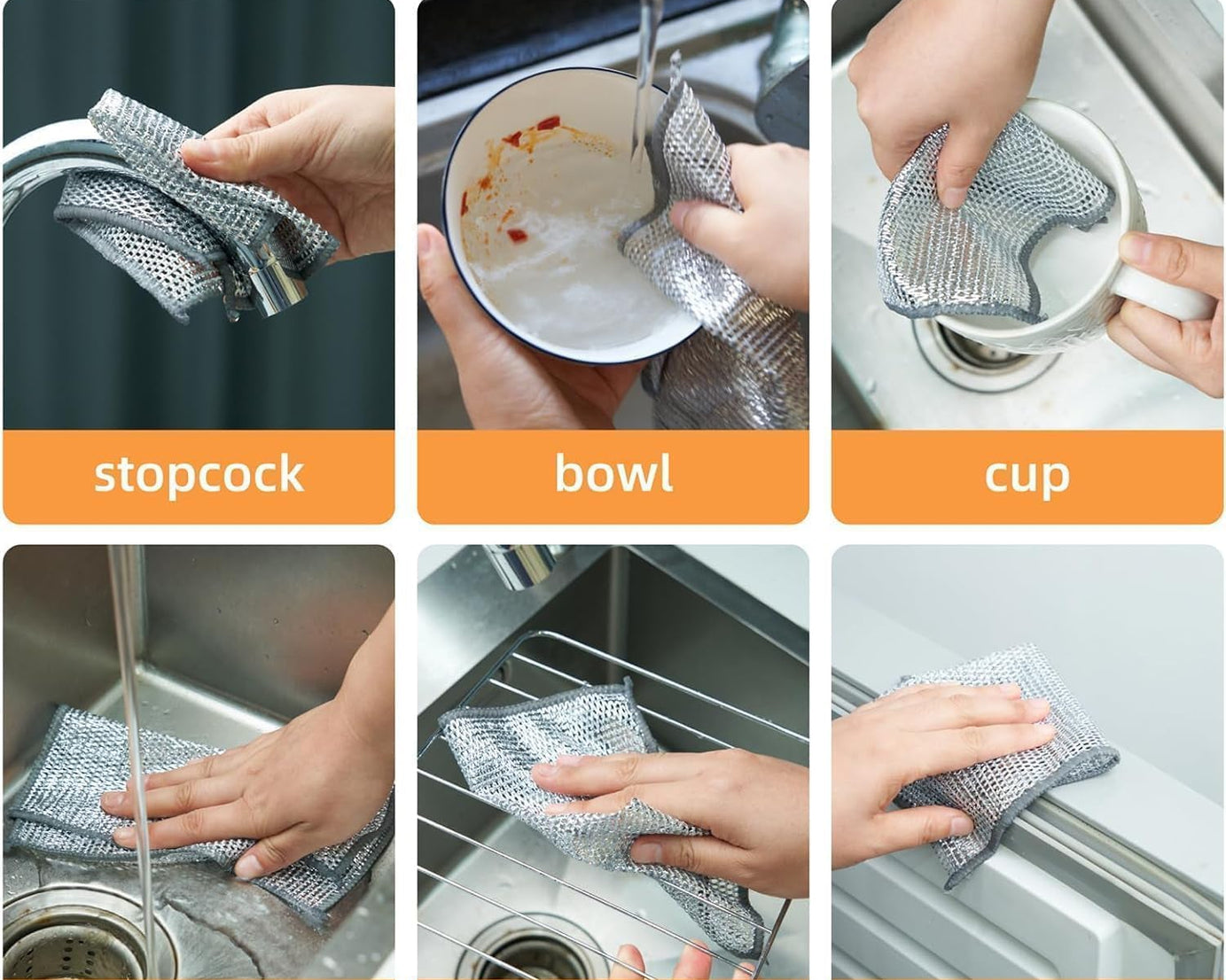 One-Sided Multipurpose Microfiber Cloths, Scrubber (1 Pc / 20x20 Cm)