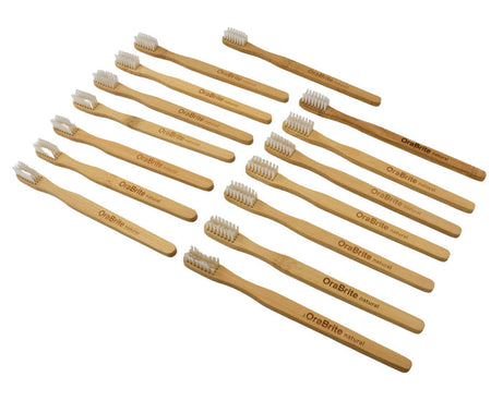 Bamboo Wooden Toothbrush Soft Toothbrush Wooden Child Bamboo Toothbrush Biodegradable Manual Toothbrush for Adult, Kids (15 pcs set / With Round Box)