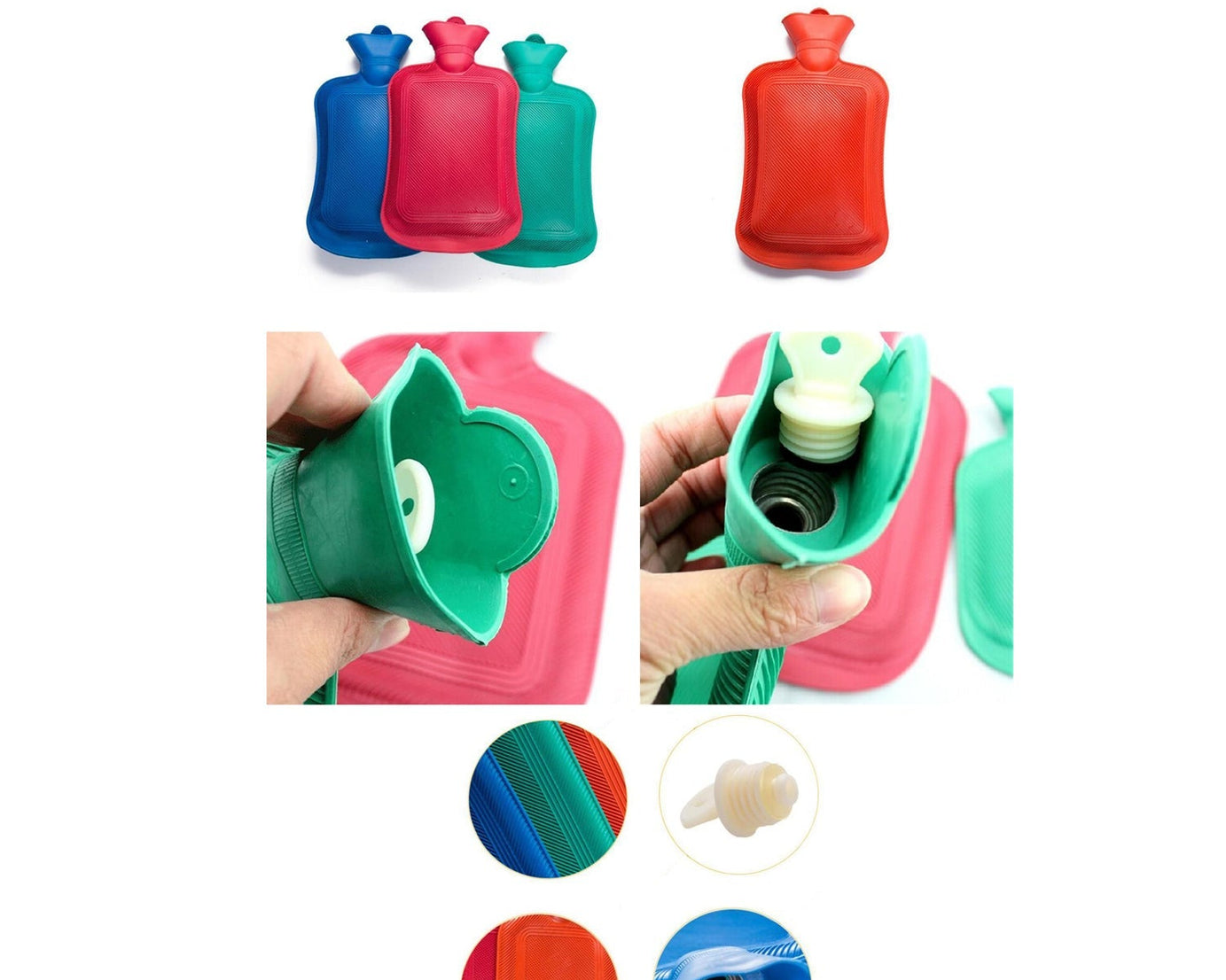 Medium rubber hot water bag for targeted heating and comfort.