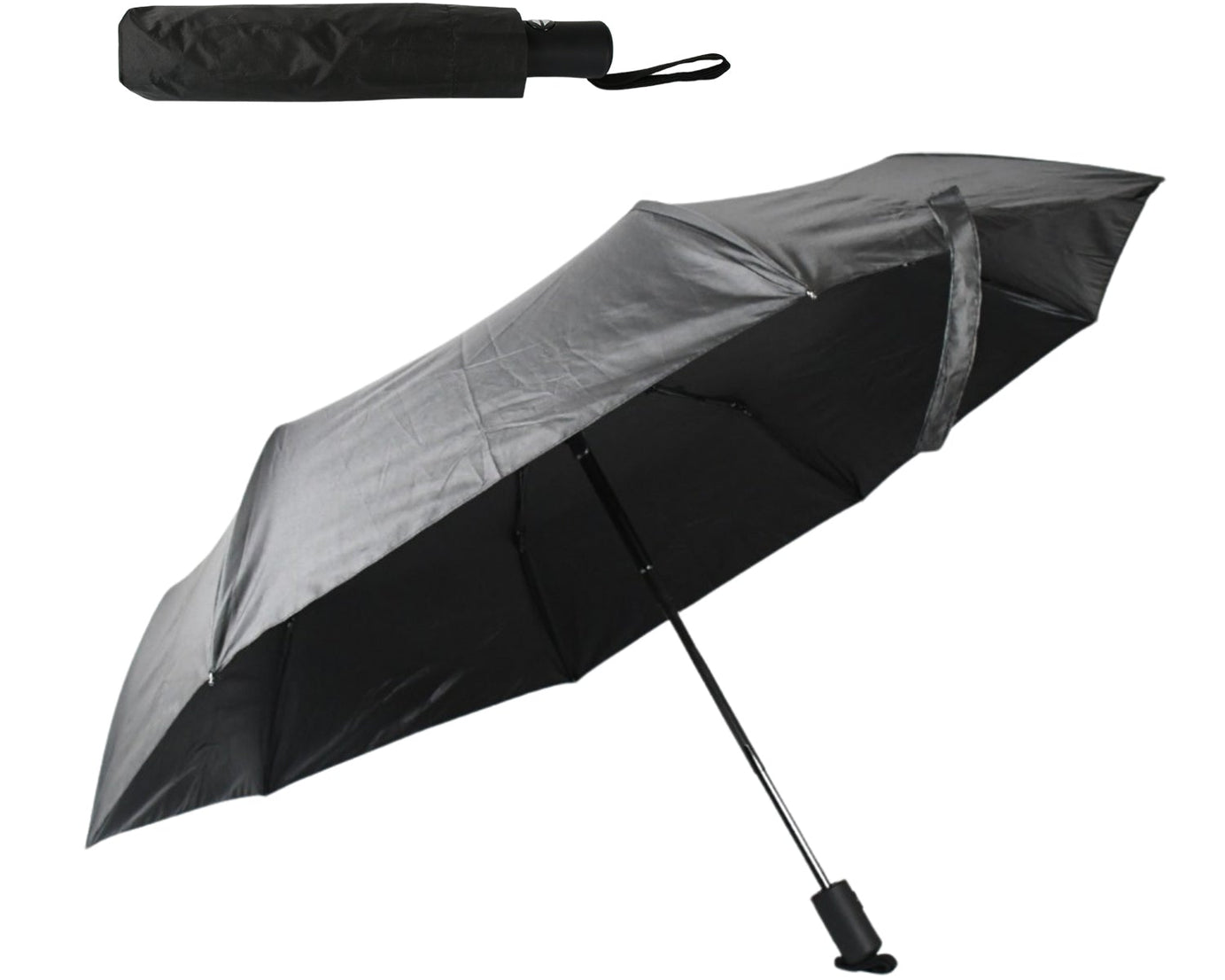 2 Fold Manual Open Umbrella| Windproof, Sunproof & Rainproof with Sturdy Steel Shaft & Wrist Straps | Easy to Hold & Carry | Umbrella for Women, Men & Kids