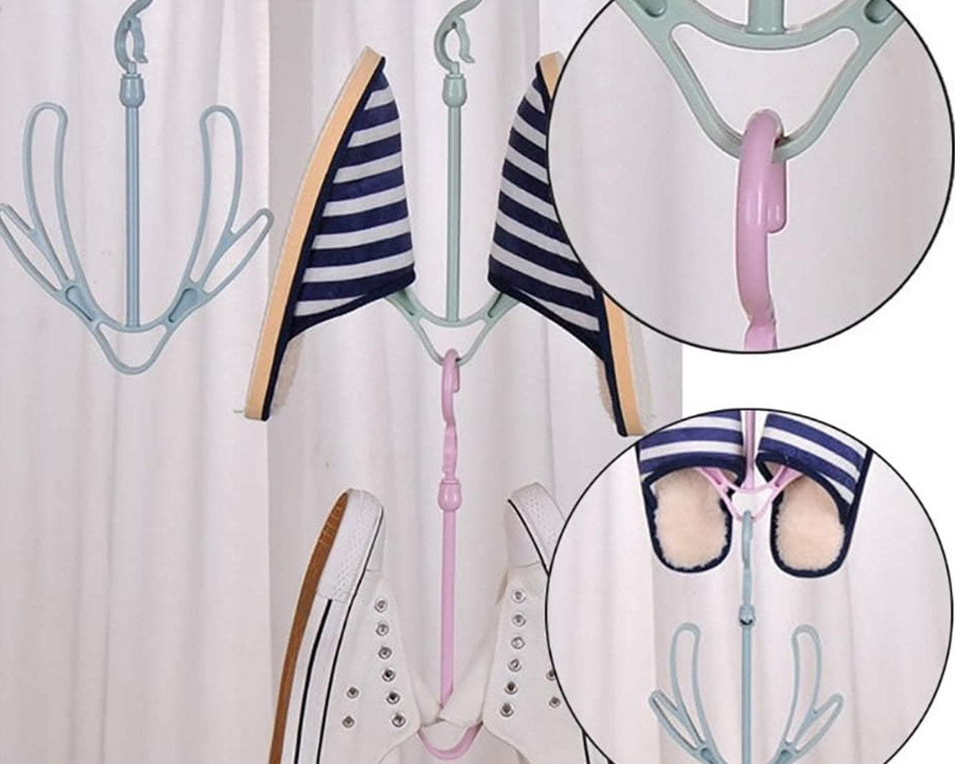 Shoes Drying Hanger, Rotatable Shoe Hanging Racks for Balcony Closet (1pc)