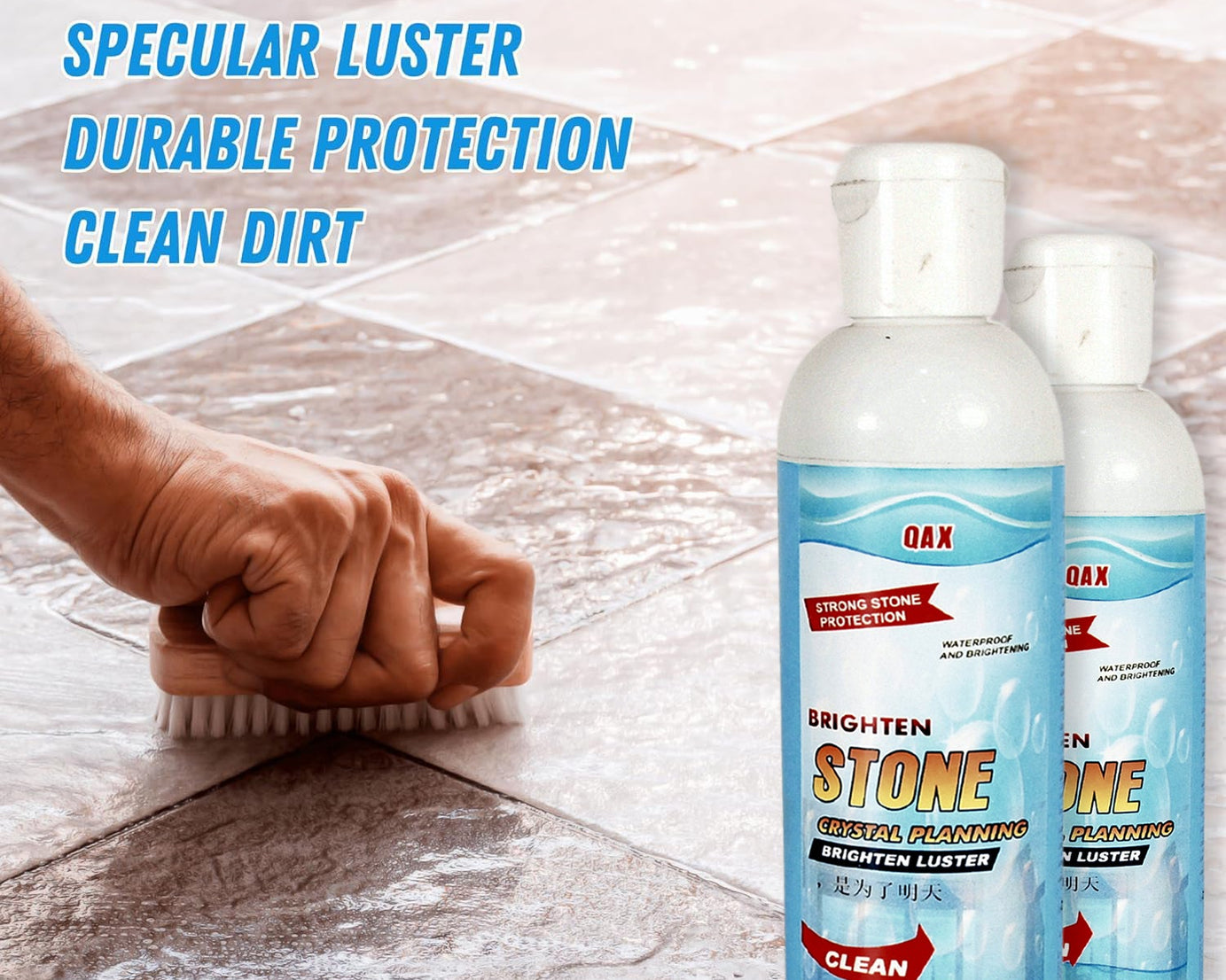 Stone Stain Remover Cleaner, Stone Crystal Plating Agent, Marble Stone Cleaner Polishes, Crystal Plating for Kitchen, Patio, Backyard Marble Cleaner and Polish (75 ML Approx / 1 pc)