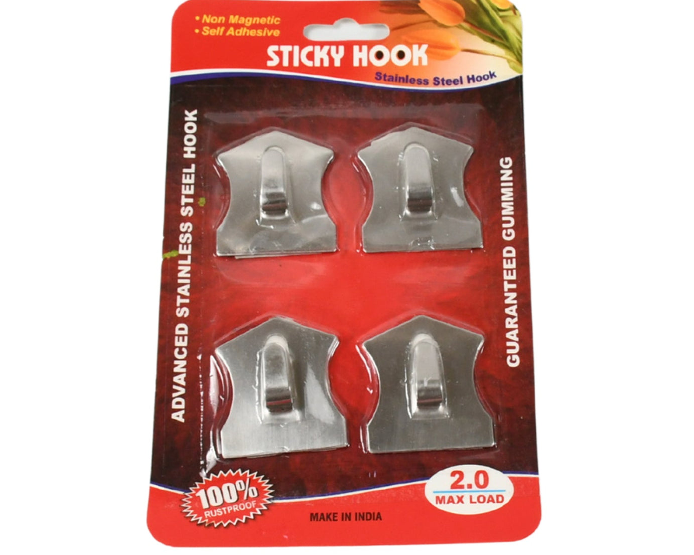 Self- Adhesive Hooks, Heavy Duty Wall Hooks Hangers Stainless Steel Waterproof Sticky Hooks for Hanging Robe Coat Towel Kitchen Bathroom and.