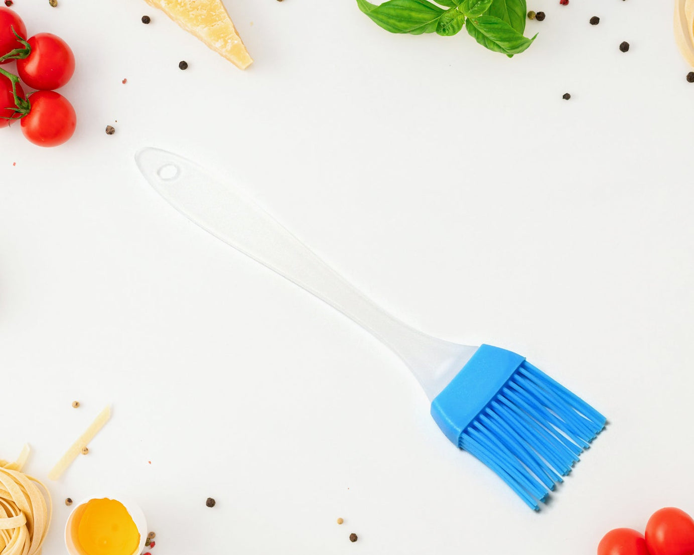 Silicone spatula and pastry brush for cooking