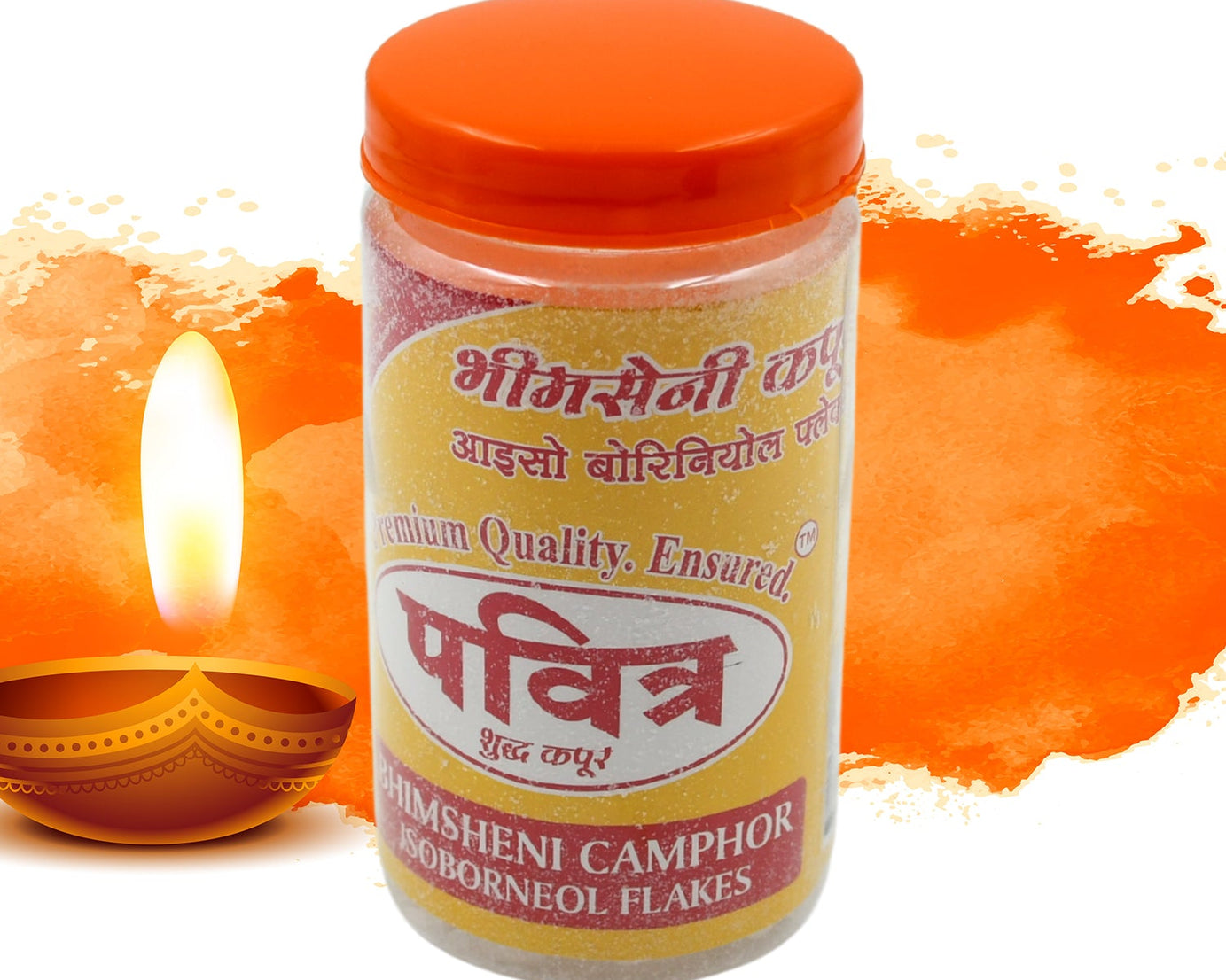 3619 Natural Bhimsheni Camphor (Kapoor) Bhimseni Camphor Kapoor / Kapur Isoborneol Flakes Jar 100gm