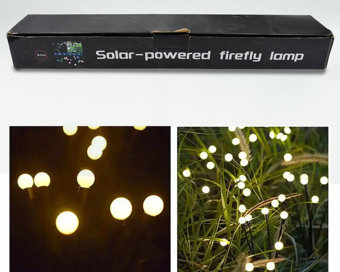 Solar Garden Lights, Solar - Powered Firefly Lamp, New Upgraded Solar Firefly Lights Outdoor Waterproof, Solar Outdoor Decorative Lights for Yard Gardening Patio Backyard Pathway Décor (2 PCS Set 12 LED (Warm Light))