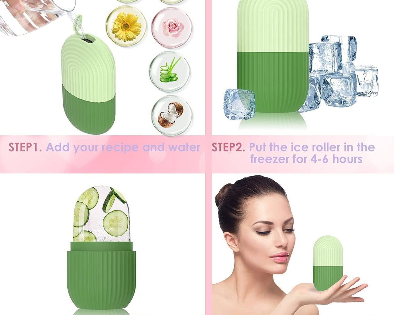 Ice roller for facial care and massage