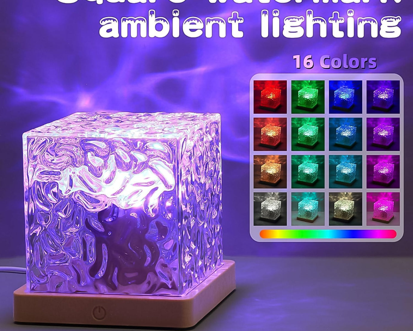 Dynamic Rotating Water Ripple Night Lamp With Remote