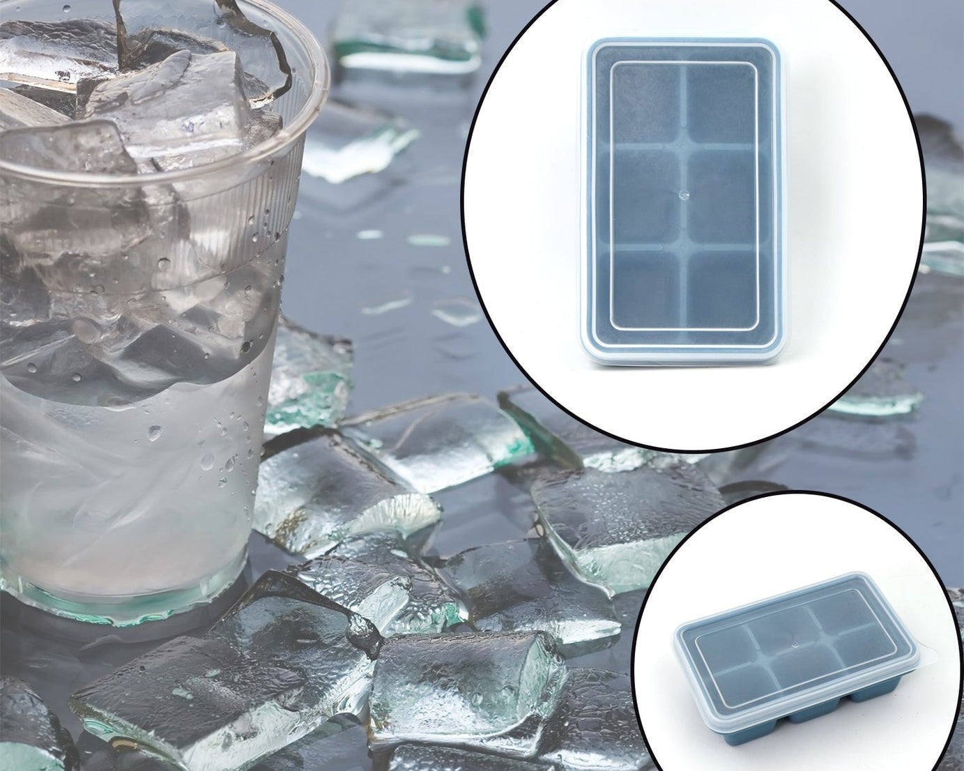 8242 6 Grid Silicone Ice Tray Used In All Kinds Of Places Like Household Kitchens For Making Ice From Water And Various Things And All With Color Box (1 Pc)