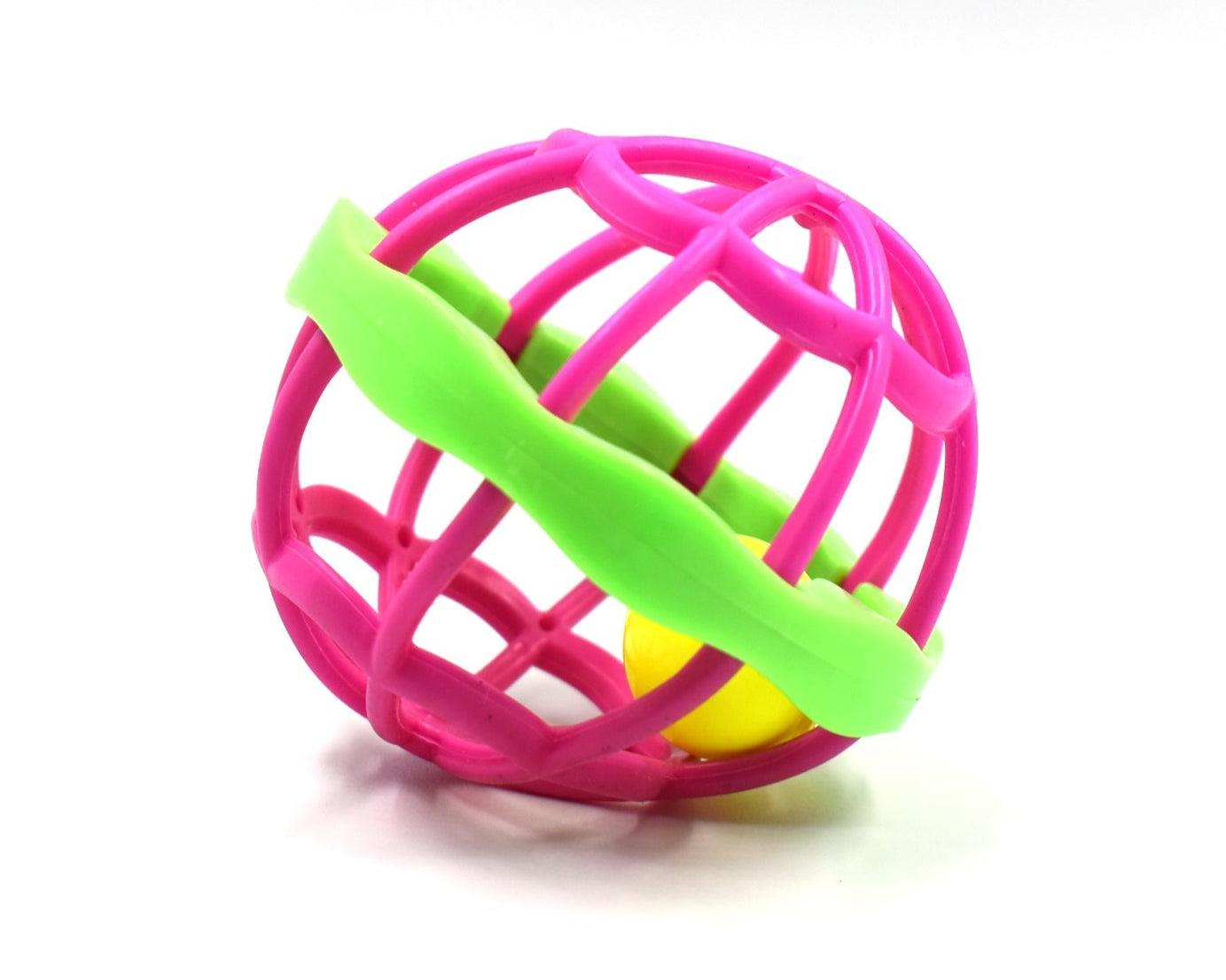 Set of three baby rattles showing different shapes and bright colors for early play.