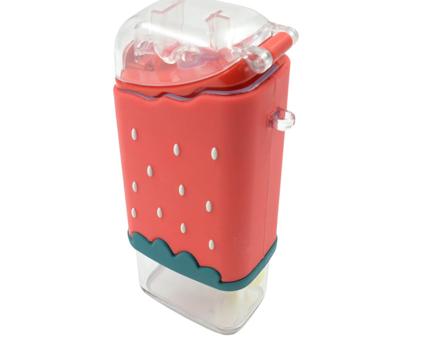 Portable Cute Water Bottle for Kids, Unique Ice Cream Shape water cup, Popsicle Shaped Plastic Kettle with Straw, Adjustable Shoulder Strap, BPA free, Leakproof (300 ML)
