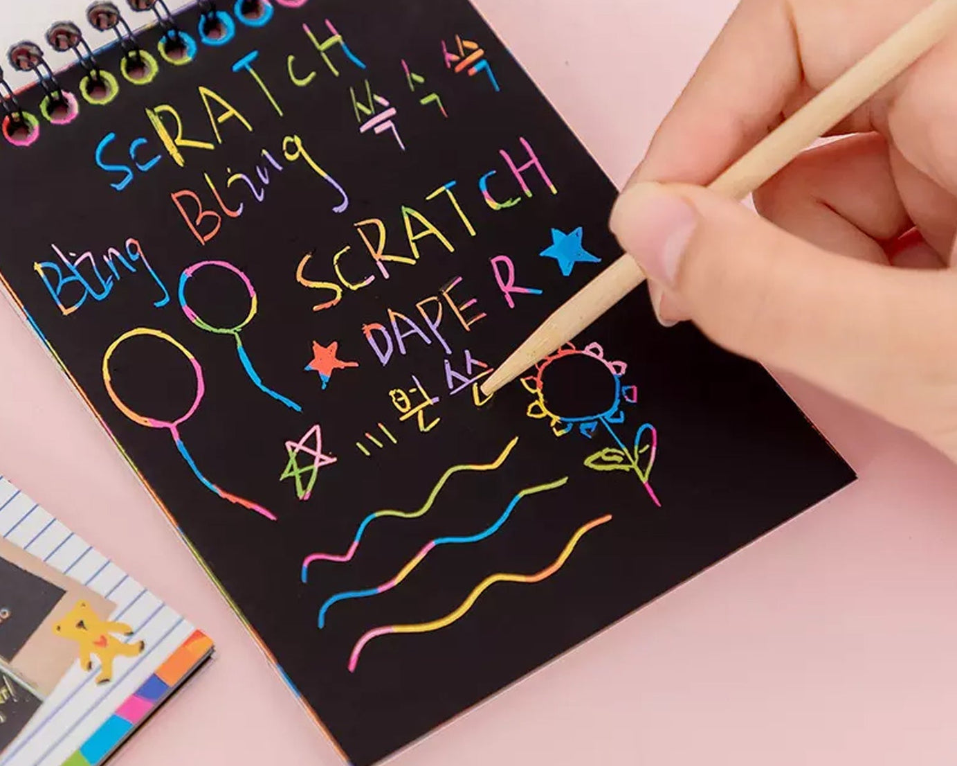 10-page scratch paper book, rainbow theme