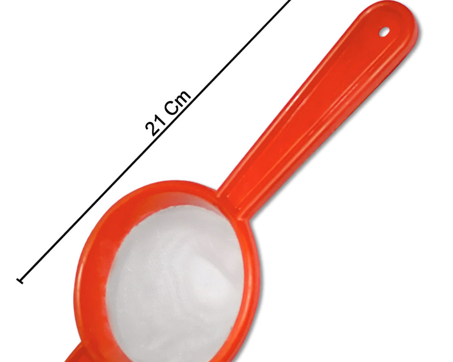 Colorful strainers for tea and coffee, set of several pieces.