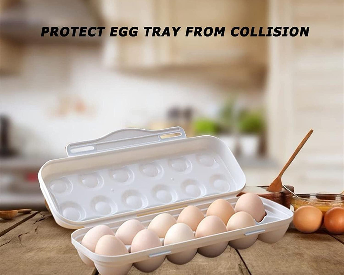 5727 18 Grid Egg Holder Storage, Shock-Proof Egg Container with Buckle, Egg Carrier, Egg Tray, Egg Shelter, Effective Full Seal, Egg House use for Fridge, Camping, Kitchen