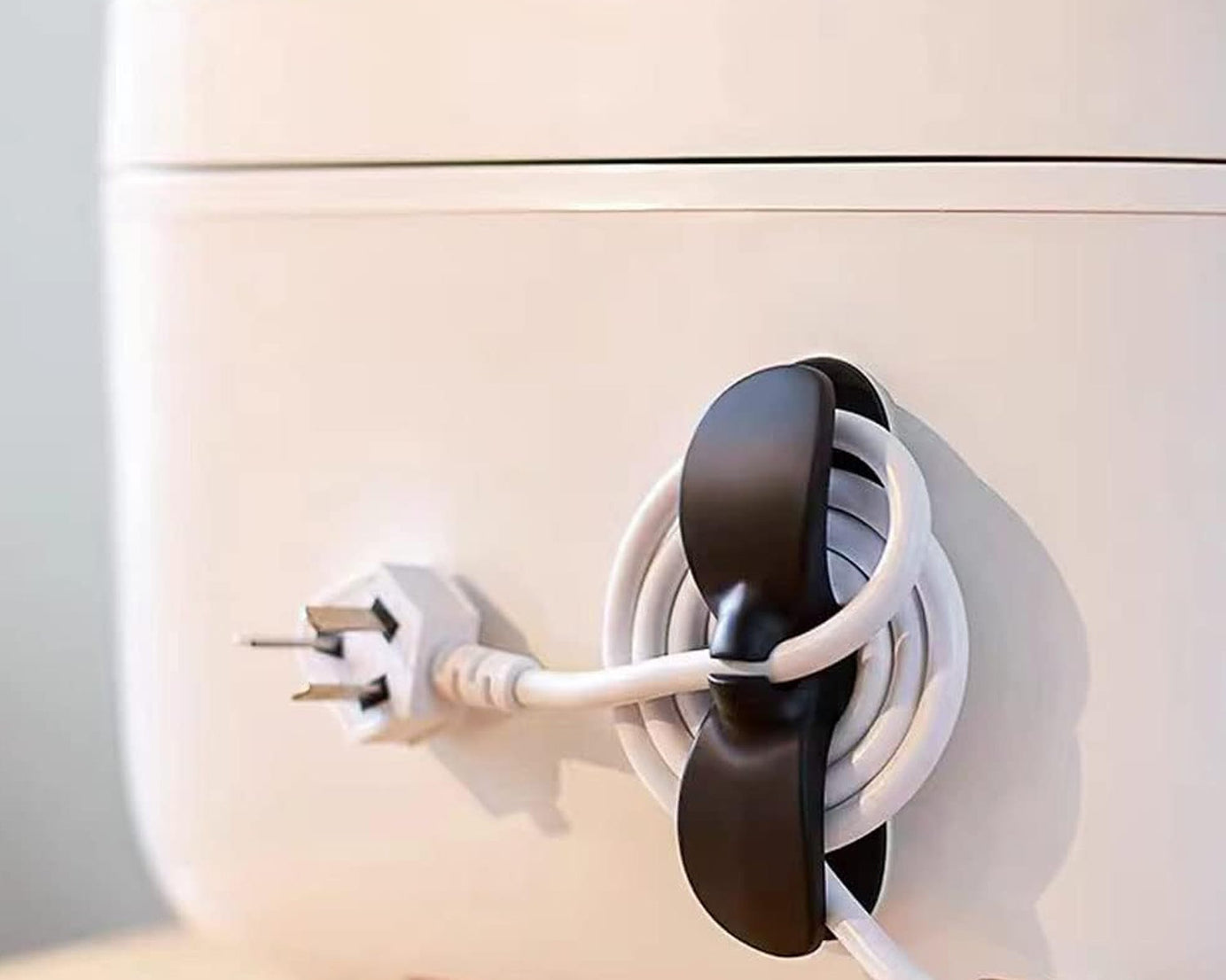 Power Plug Holder Organizer for Appliances Tidy Cord Winder Cable Organizer Self Adhesive Wire Wrap Holder for Coffee Maker Pressure Cooker Etc (1 Pc / 8x3 Cm / Small)