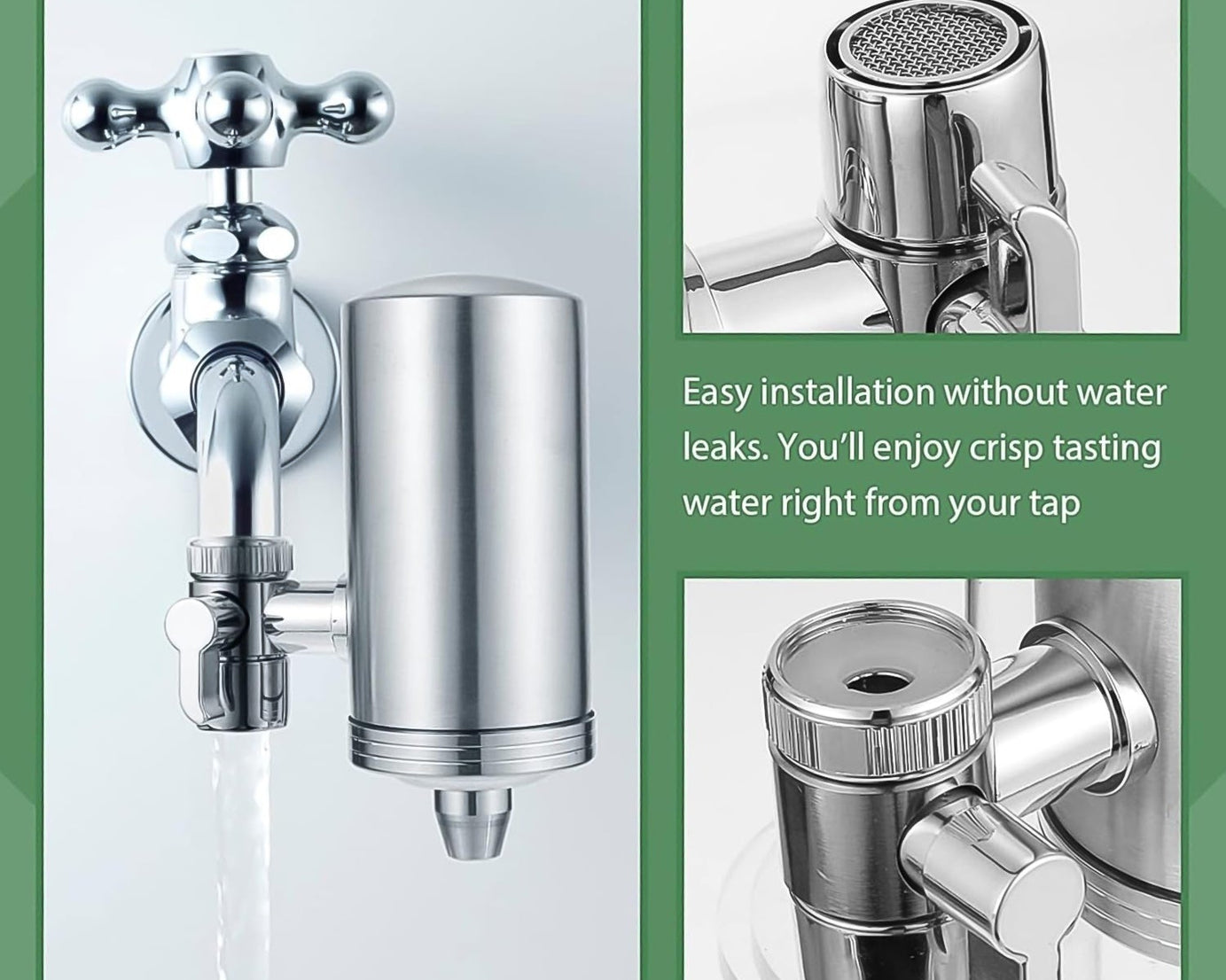 304 Stainless Steel Faucet Mount Water Filter, Water Purifier (1 Set)