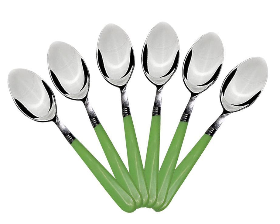 Set of 6 dining spoons with comfortable grip for home use.