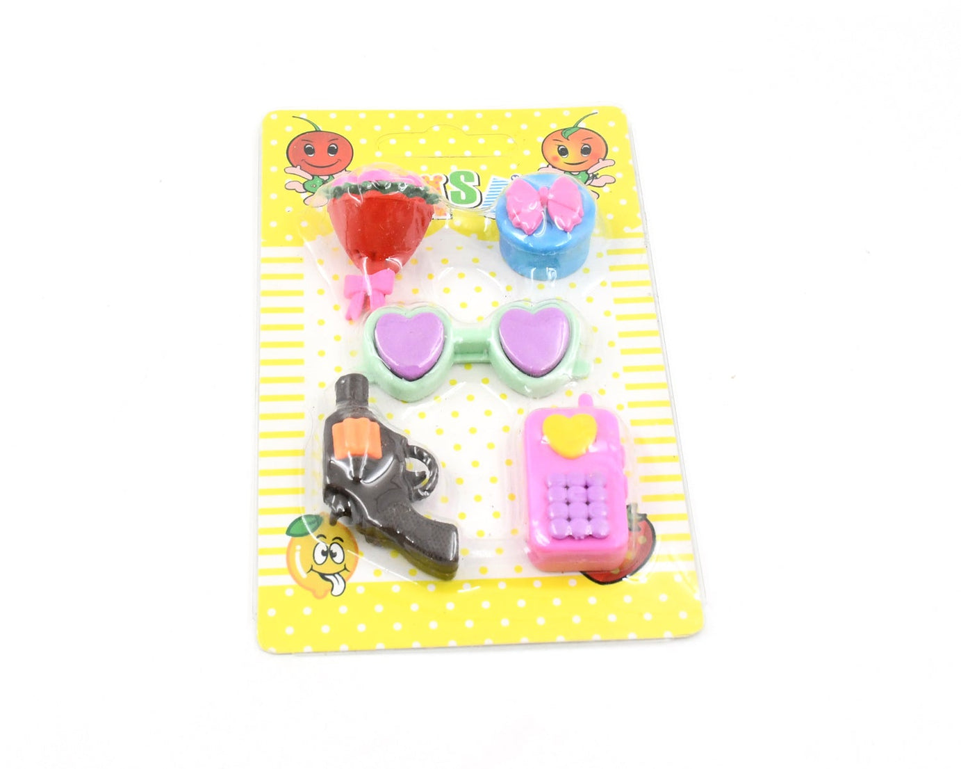 Mix Design 1 Set Fancy & Stylish Colorful Erasers for Children Different Designs & Mix, Eraser Set for Return Gift, Birthday Party, School Prize (1 Set)