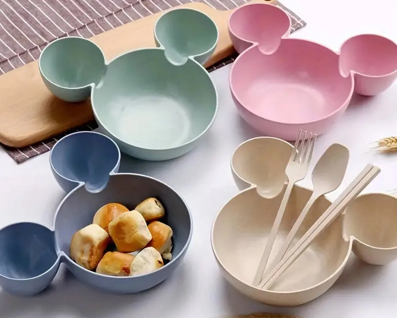 Mickey Mouse Shape Plates for Kids, BPA Free, & Unbreakable Children’s Food Plate, Kids Bowl, Fruit Plate, Baby Cartoon Bowl Plate, Tableware (1 Pc)