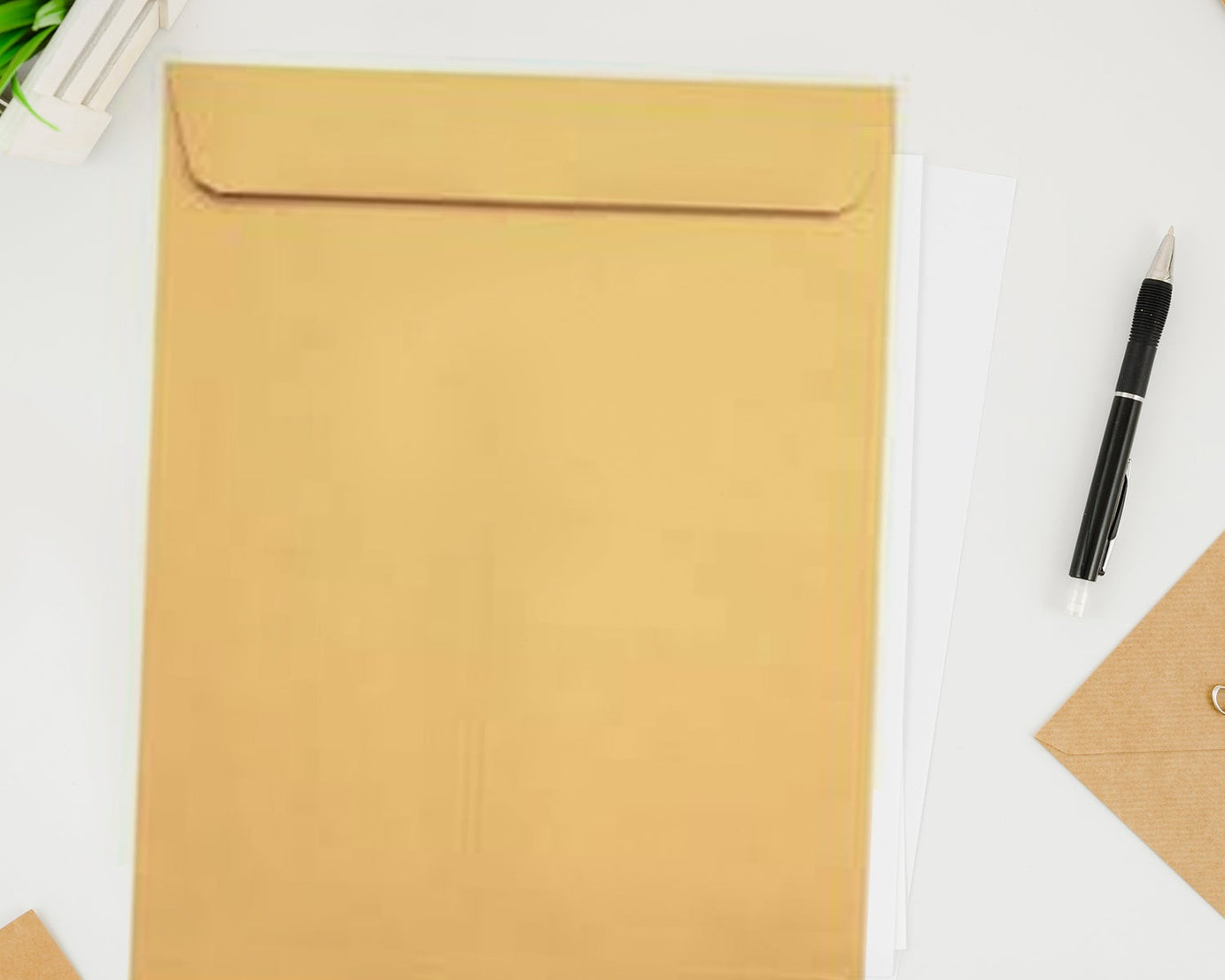 Kraft Envelopes, 16 x 14.5 Inch, Brown Envelopes, Envelopes, Card Envelopes, Kraft Paper Envelopes, Invitation Envelopes, Postcard Envelopes, Quick Self Seal, Stationery For General, Office (1 Pc )