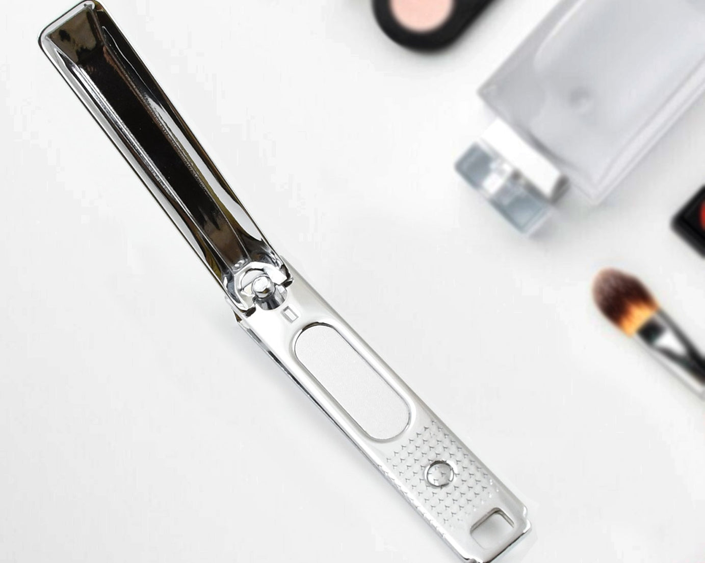 Stainless Steel Folding Portable Large Nail Clippers with Nail File (1 Pc)