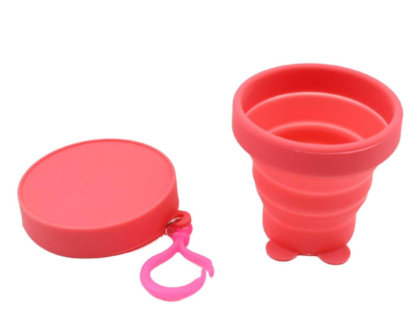8736 Reusable Folding Silicone Tumbler / Glass / Cup, Folding Cups with Reusable Lid, Silicone Folding Cup with Clip Hook Folding Travel Cup Bag for Travel, Camping, Sports (1 Pc)