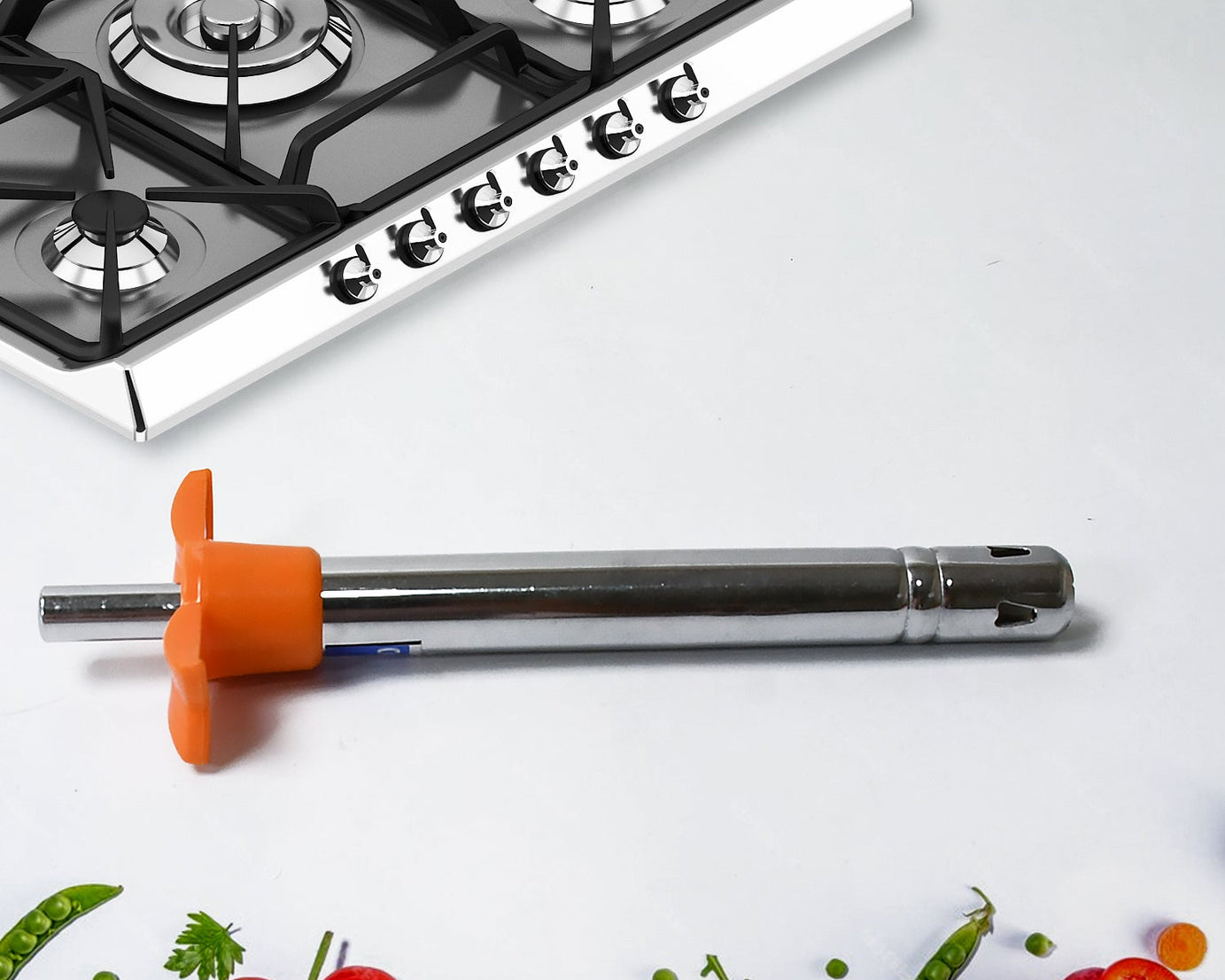 2 in 1 Kitchen Combo Lighter, Stainless Steel Durable Gas Lighter with Vegetable Cutter Peeler, For Kitchen Steel Gas Lighter (2 Pc Set)